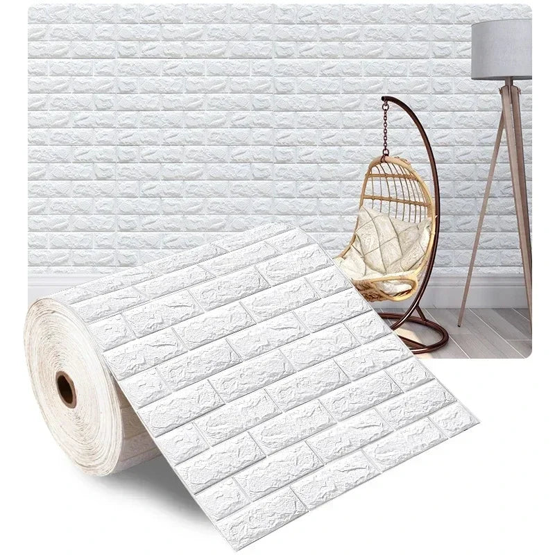 Papel de Parede 3D Autoadesivo – Efeito Tijolo, Fácil de Aplicar!