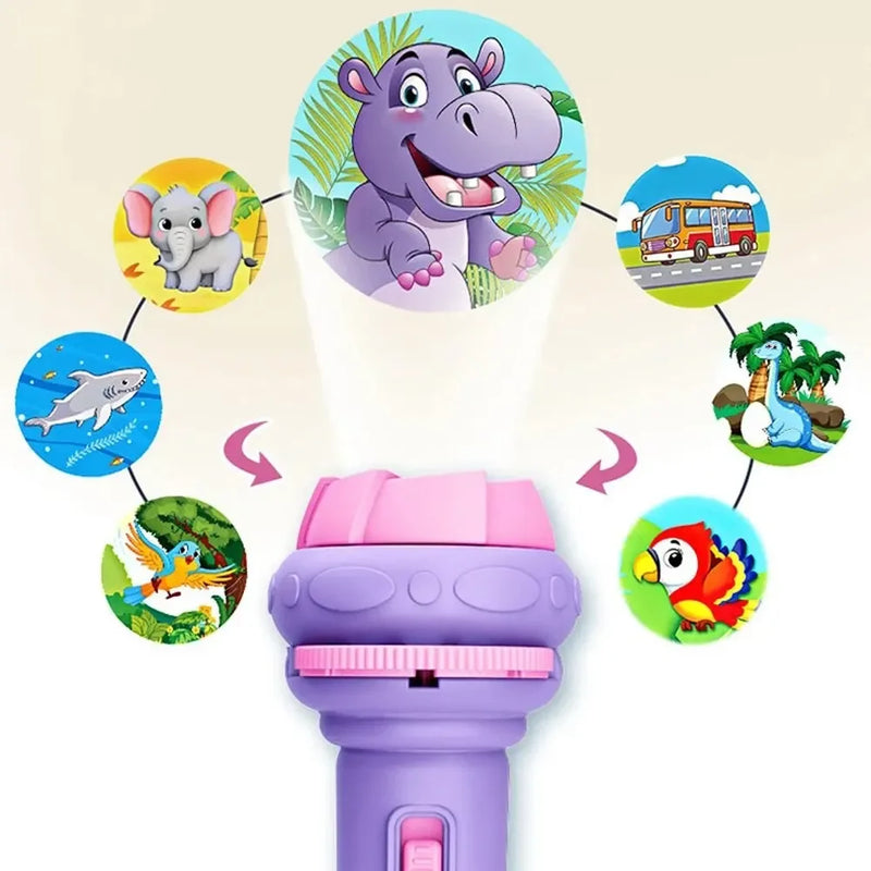 Lanterna de Projeção LED para crianças - 80 Padrões Iluminados e História de Ninar com Padrões de Animais